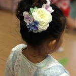 髪飾り幼稚園祭りヘアアレンジ