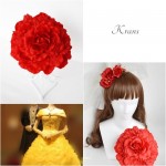 【ウェディングブーケ】美女と野獣・ベルイメージの赤いバラのメリアブーケ
