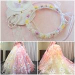 【オーダーメイド】ピンク、イエローグラデーションドレスに合わせた花冠