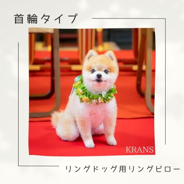 リングドッグ　首輪　リングピロー　花