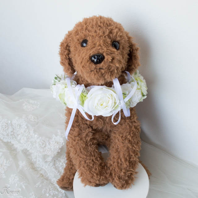 首輪型　犬用リングピロー　結婚式　　ホワイトローズ６