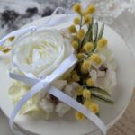 リングドッグ用リングピローミモザホワイトローズ３